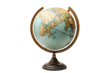 studio shot of a globe isolated on a white background