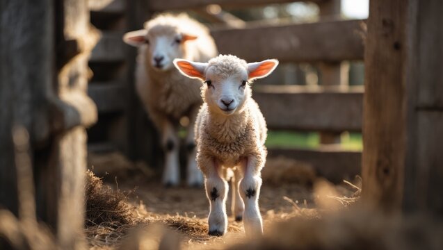 A young lamb is small, has soft wool, and depends on its mother&acirc;&euro;&trade;s milk. As it matures to weaning, it starts eating grass and plays a significant role in traditional agriculture.