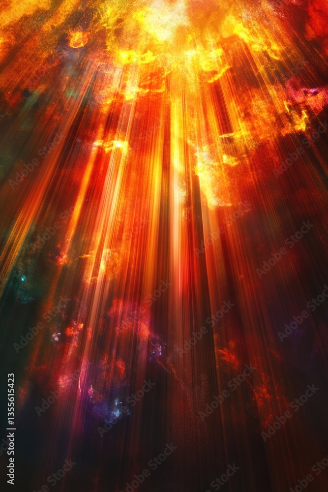 Poster lively rays of illumination form a captivating and energetic backdrop scene.