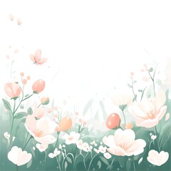 wildflowers decorative illustration, generation AI 