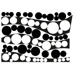 Geometric circle pattern. Abstract wave shape. Black white contrast. Modern artistic design.