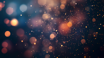 abstract background blue yellow golden particles bokeh