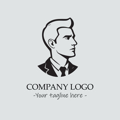 a man silhouette black and white for logo company vector image