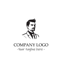 a man silhouette black and white for logo company vector image