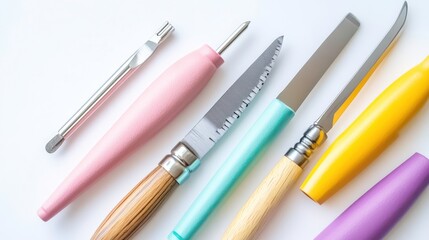 Colorful Isolated Tools on White Background
