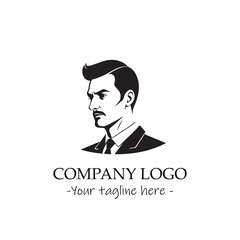 a man silhouette black and white for logo company vector image