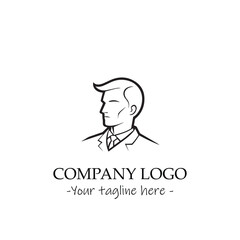 a man silhouette black and white for logo company vector image