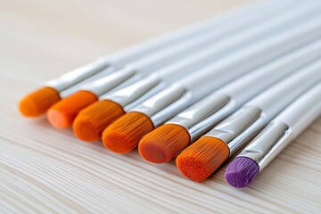 Naklejka premium Vibrant Brush Collection - Fine Arts & Creative Tools for DIY Projects and Art Supplies Enthusiasts