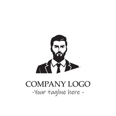 a man silhouette black and white for logo company vector image