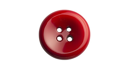 Fototapeta premium Red bead button isolated on transparent PNG