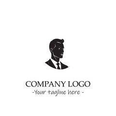 a man silhouette black and white for logo company vector image