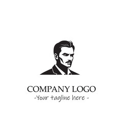 a man silhouette black and white for logo company vector image