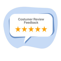 Customer Review Feedback A speech bubble with a star rating