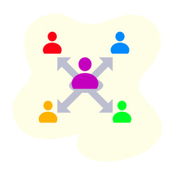 Referral Program A person with arrows pointing to other people