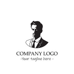 a man silhouette black and white for logo company vector image