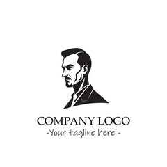 a man silhouette black and white for logo company vector image