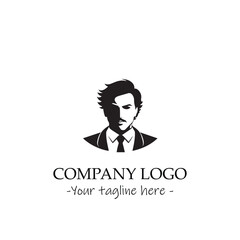 a man silhouette black and white for logo company vector image