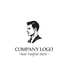 a man silhouette black and white for logo company vector image