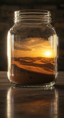 Desert Sunset Captured in a Glass Jar