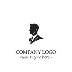 a man silhouette black and white for logo company vector image