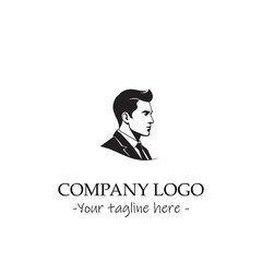 a man silhouette black and white for logo company vector image