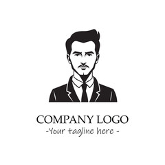 a man silhouette black and white for logo company vector image