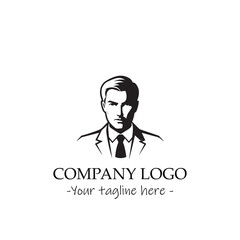 a man silhouette black and white for logo company vector image