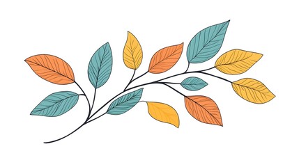 Obraz premium Decorative Abstract Stem with Leaves Doodle Element for Design Professionals