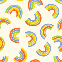 Obraz premium Rainbow Vector Seamless Pattern Background for Surface Print Fabric Fashion Wrapping