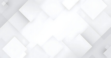 Obraz premium Abstract white background with texture pattern, layered geometric triangle shapes, white and grey glossy squares