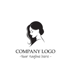 a woman silhouette black and white for logo company vector image