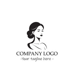 a woman silhouette black and white for logo company vector image