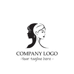 a woman silhouette black and white for logo company vector image