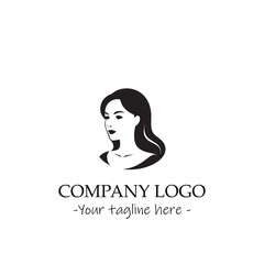 a woman silhouette black and white for logo company vector image