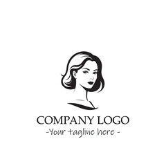 a woman silhouette black and white for logo company vector image