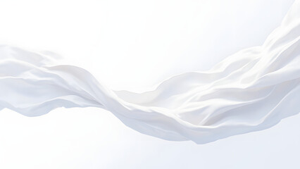 Obraz premium White abstract background. Fluttering white scarf. Waving on the wind white fabric. 