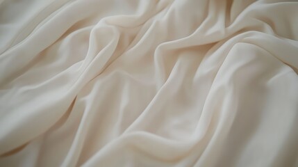 Obraz premium A close-up view of a mattress protector on a bed, with its smooth fabric neatly covering the mattress and empty space around for branding.