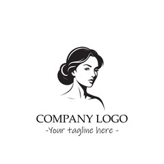 a woman silhouette black and white for logo company vector image