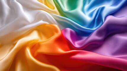 Obraz premium A wavy gradient rainbow pattern flowing smoothly like silk fabric
