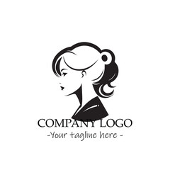 a woman silhouette black and white for logo company vector image