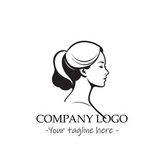 a woman silhouette black and white for logo company vector image
