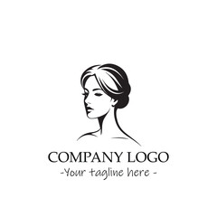 a woman silhouette black and white for logo company vector image