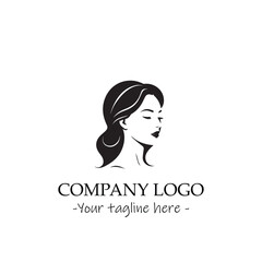 a woman silhouette black and white for logo company vector image
