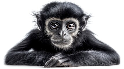 Fototapeta premium Adorable Young Black-Capped Langur: A Close-Up Portrait