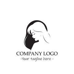 a woman silhouette black and white for logo company vector image