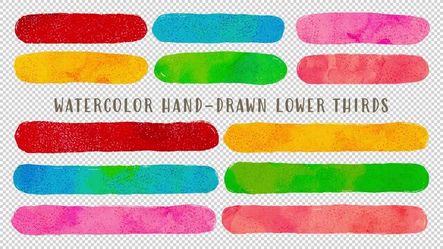 Watercolor hand-drawn lower thirds (vivid color)