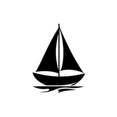 Sailboat silhouette vector nautical icon