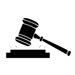 Gavel silhouette justice law vector icon