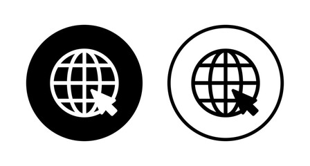 Web icon logo design. go to web sign and symbol. web click icon. Global search icon