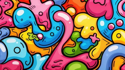 This vibrant graffiti piece adds flair to the wall, demonstrating the artists talent in bold colors and dynamic designs.